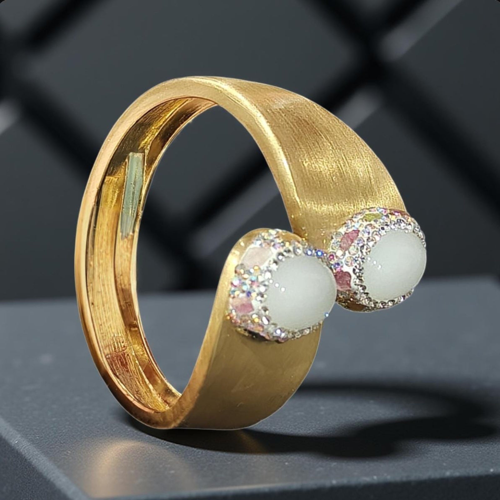 Matte Gold Turkish White Opal Bracelet