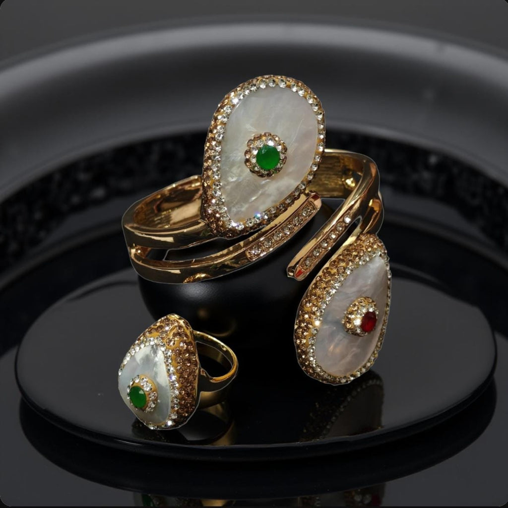 Mother of Pearl Teardrop Turkish Bracelet & Ring
