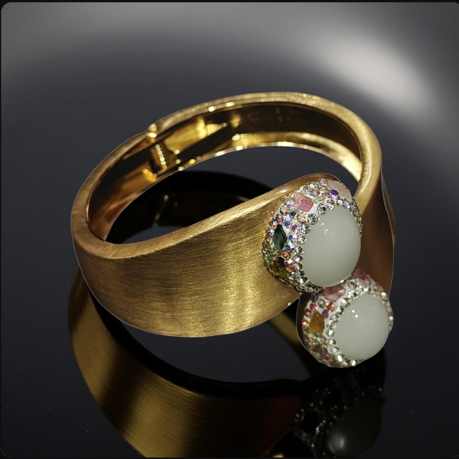 Matte Gold Turkish White Opal Bracelet