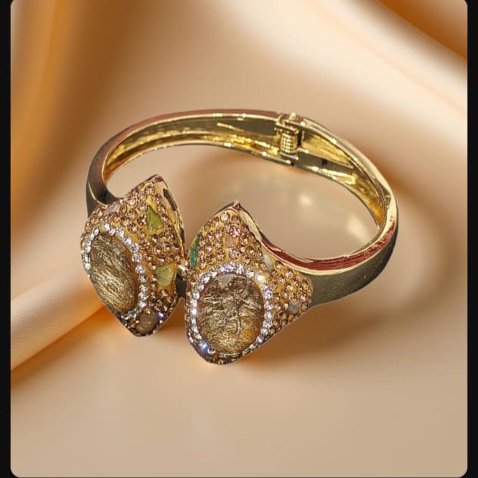 Turkish Golden Double Crystal Designer Bracelet