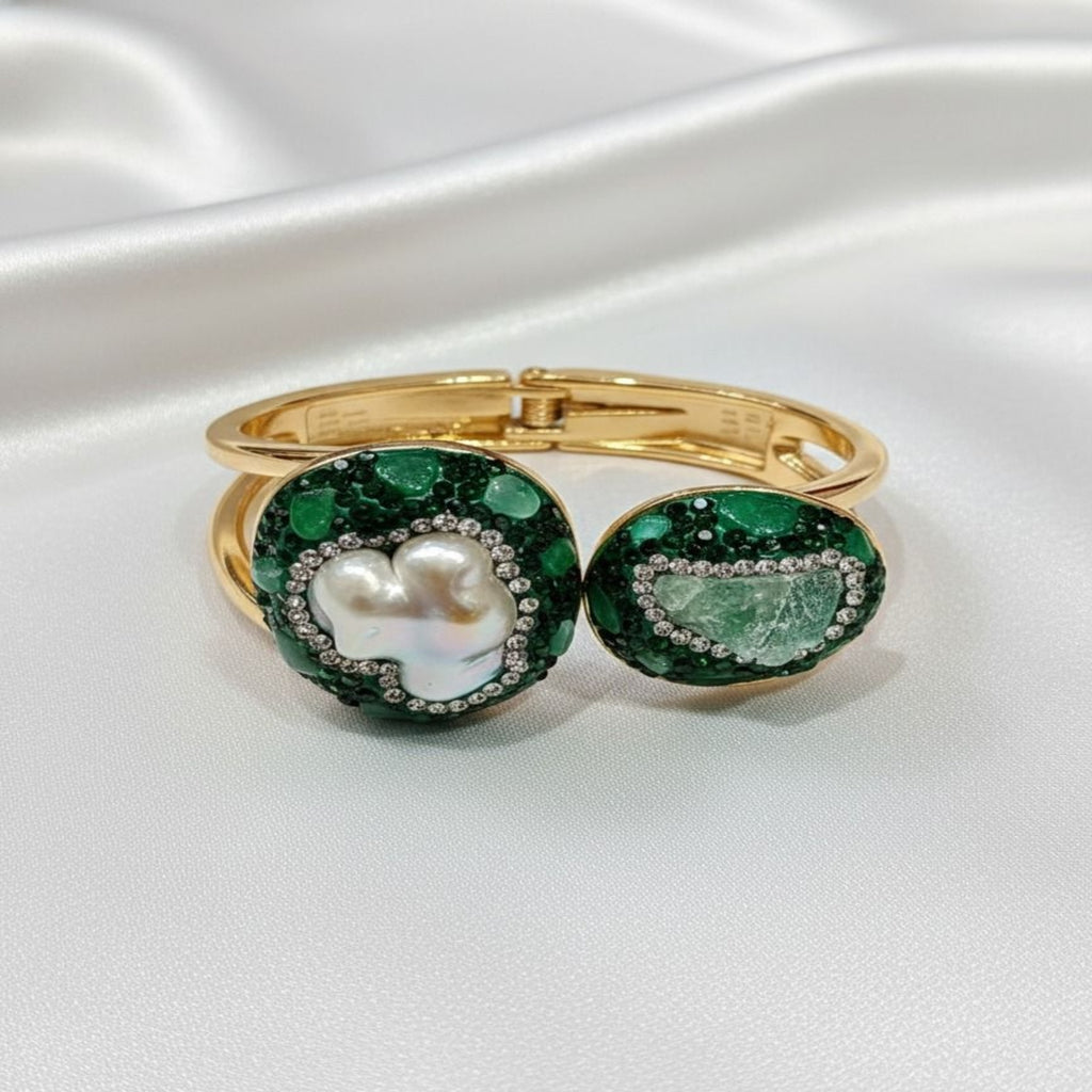 MOP with Emerald Turkish Bracelet