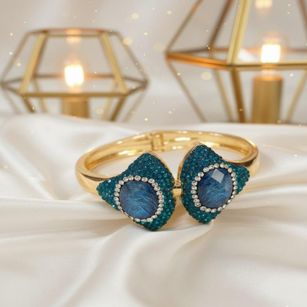 Turkish Blue Double Crystal Designer Bracelet