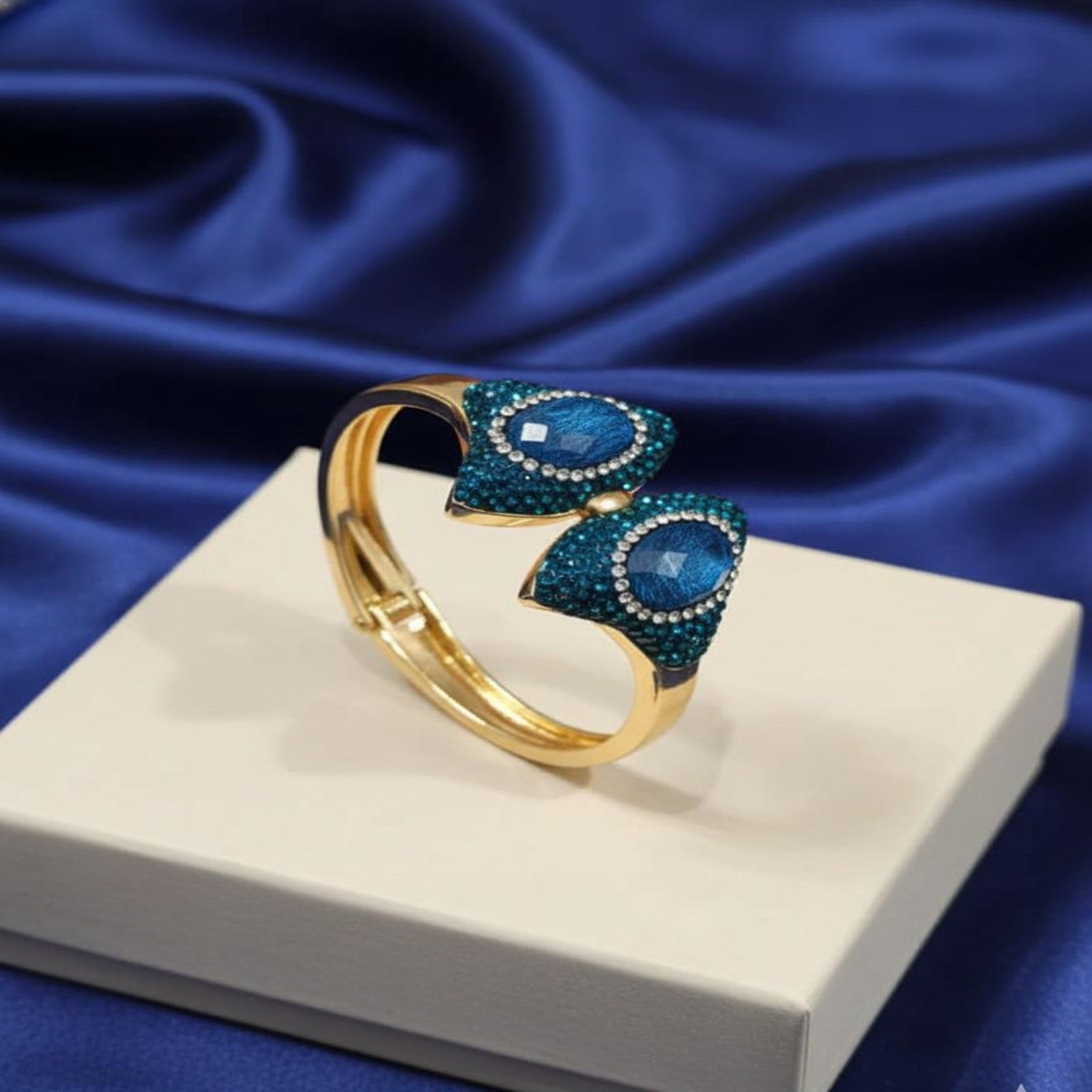 Turkish Blue Double Crystal Designer Bracelet