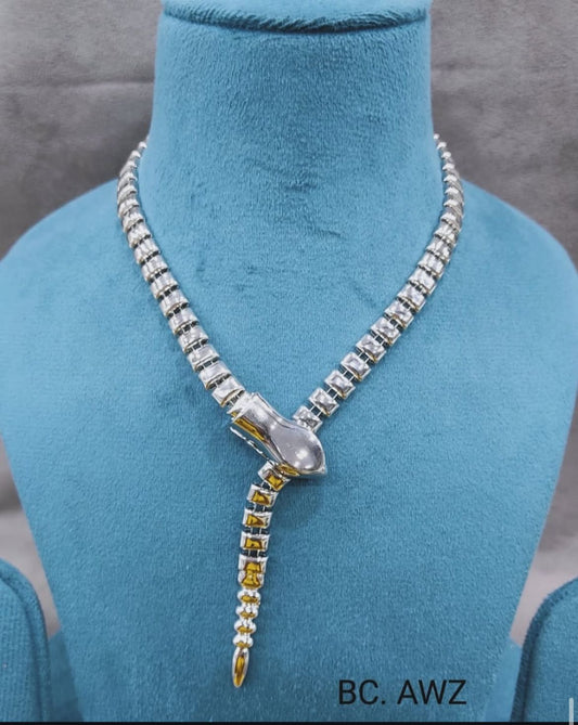 Silver Snake Korean Necklace