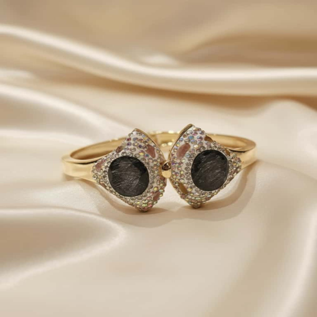 Turkish Grey Double Crystal Designer Bracelet