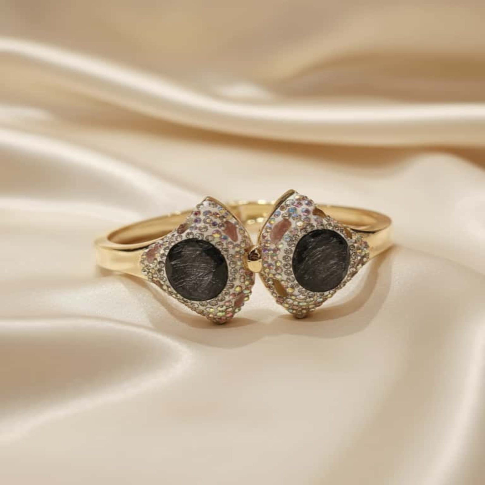 Turkish Grey Double Crystal Designer Bracelet