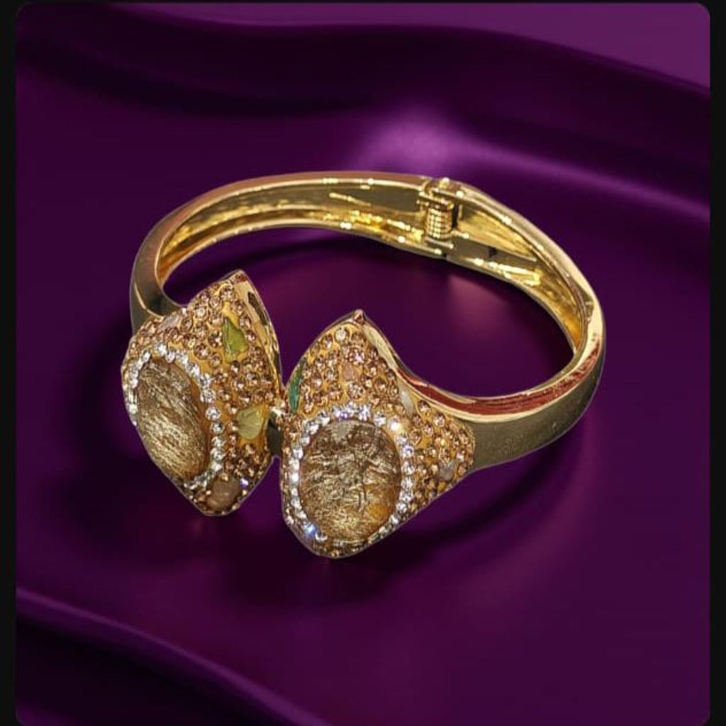 Turkish Golden Double Crystal Designer Bracelet