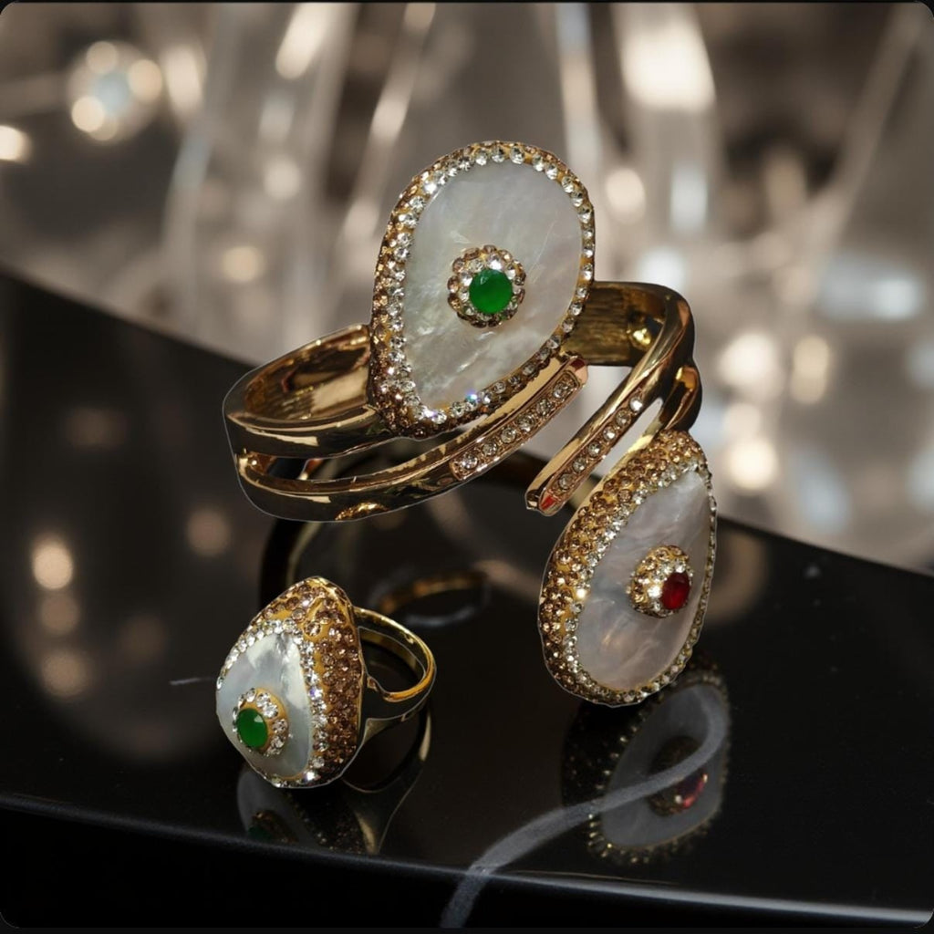 Mother of Pearl Teardrop Turkish Bracelet & Ring