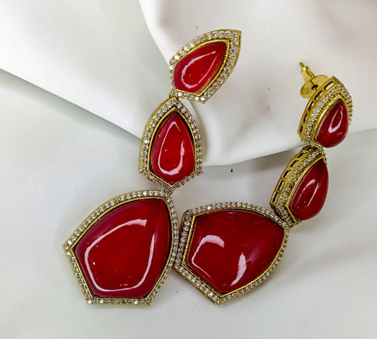 Red Russian Doublet Earings