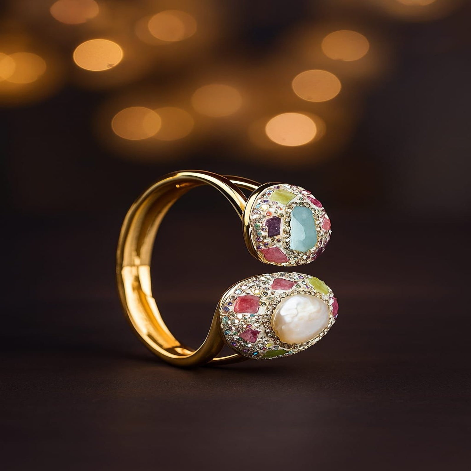 Pearl with Blue Quartz Turkish Bracelet