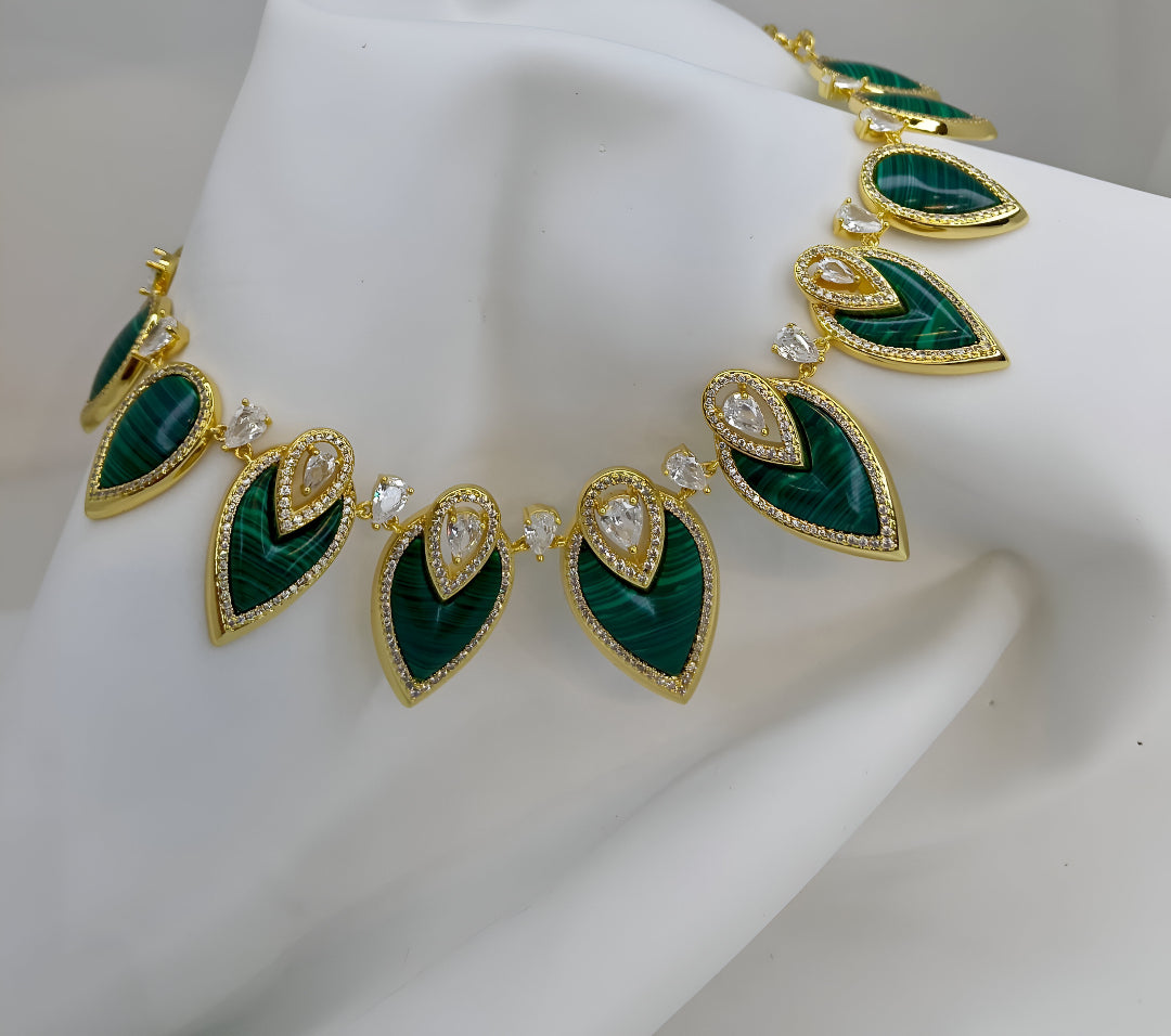 Diamond Malachite Necklace