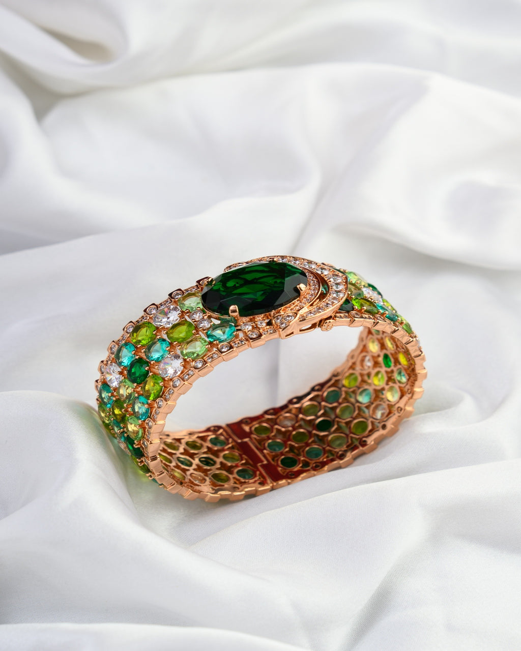 LV Inspired Green Russian Doublet with European Crystals Bracelet