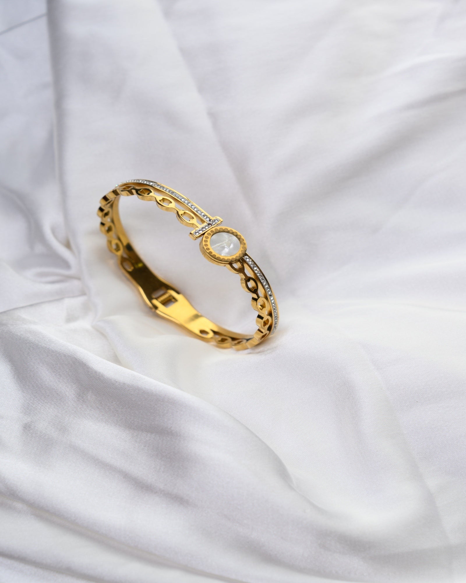 Golden Anti-Tarnish Enamel Bracelet