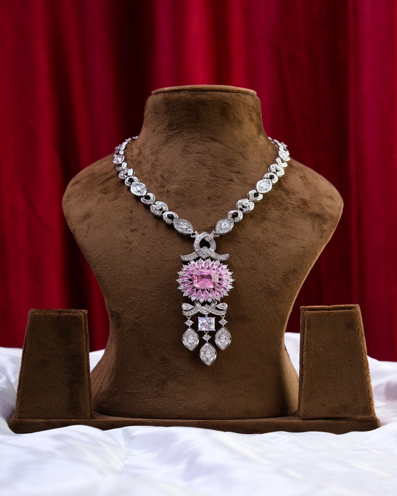 Pink Swarovski European CZ Necklace