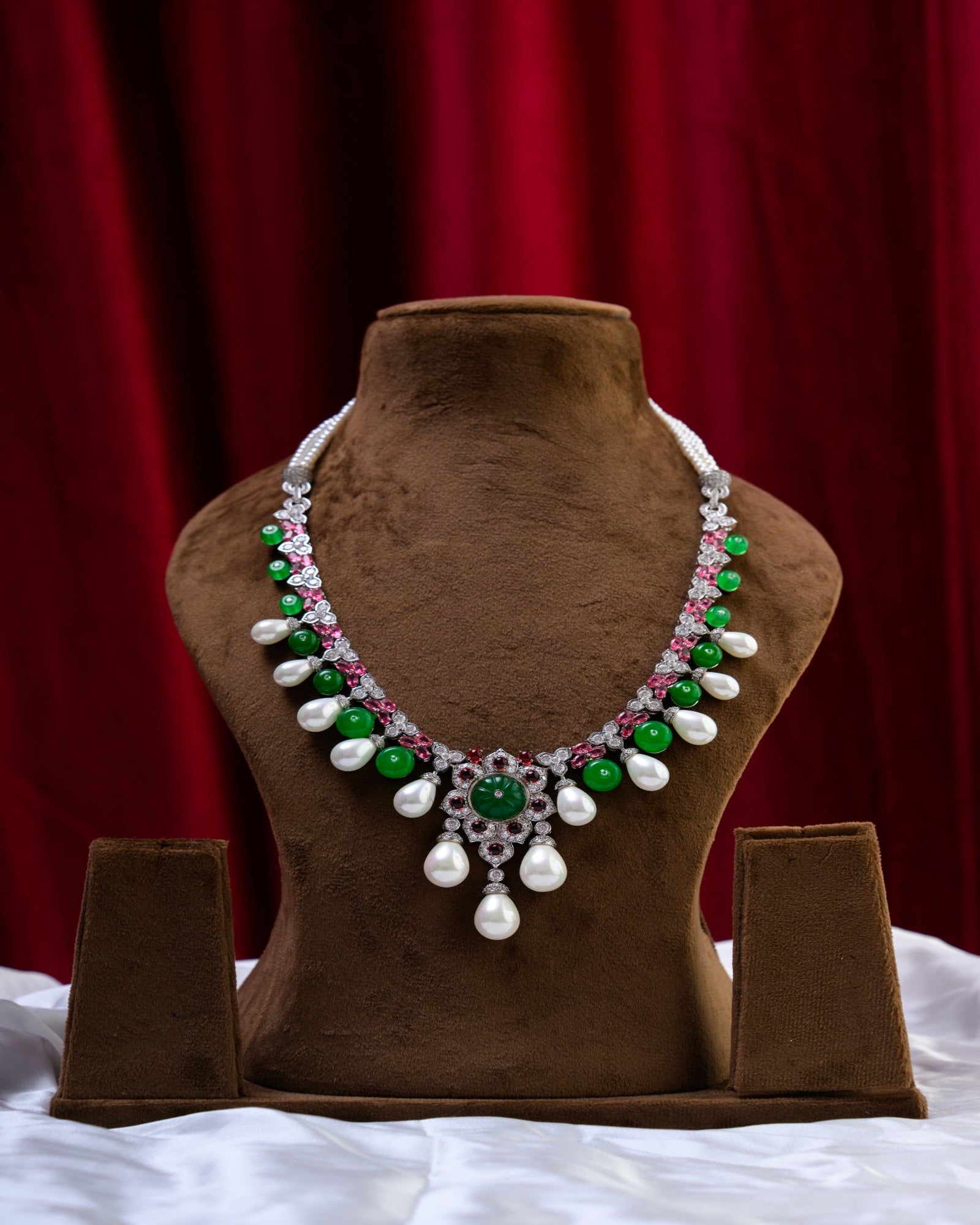 Bulgari Inspired Pearl Ruby necklace
