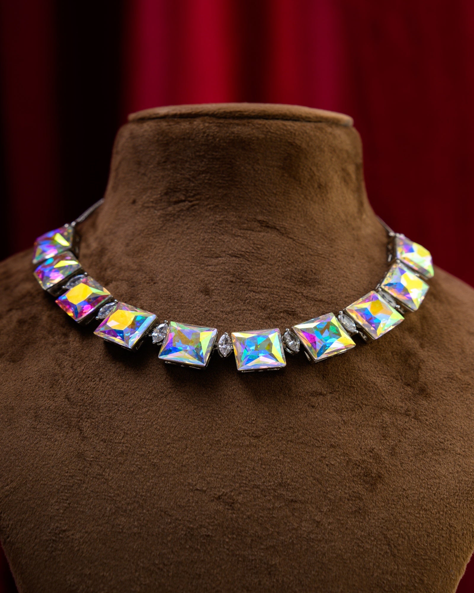 European Crystal Moonshine Necklace with Earrings