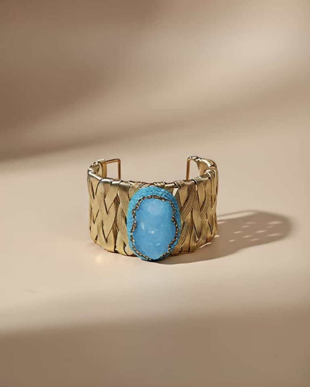 Blue Stone Golden Hand Cuff
