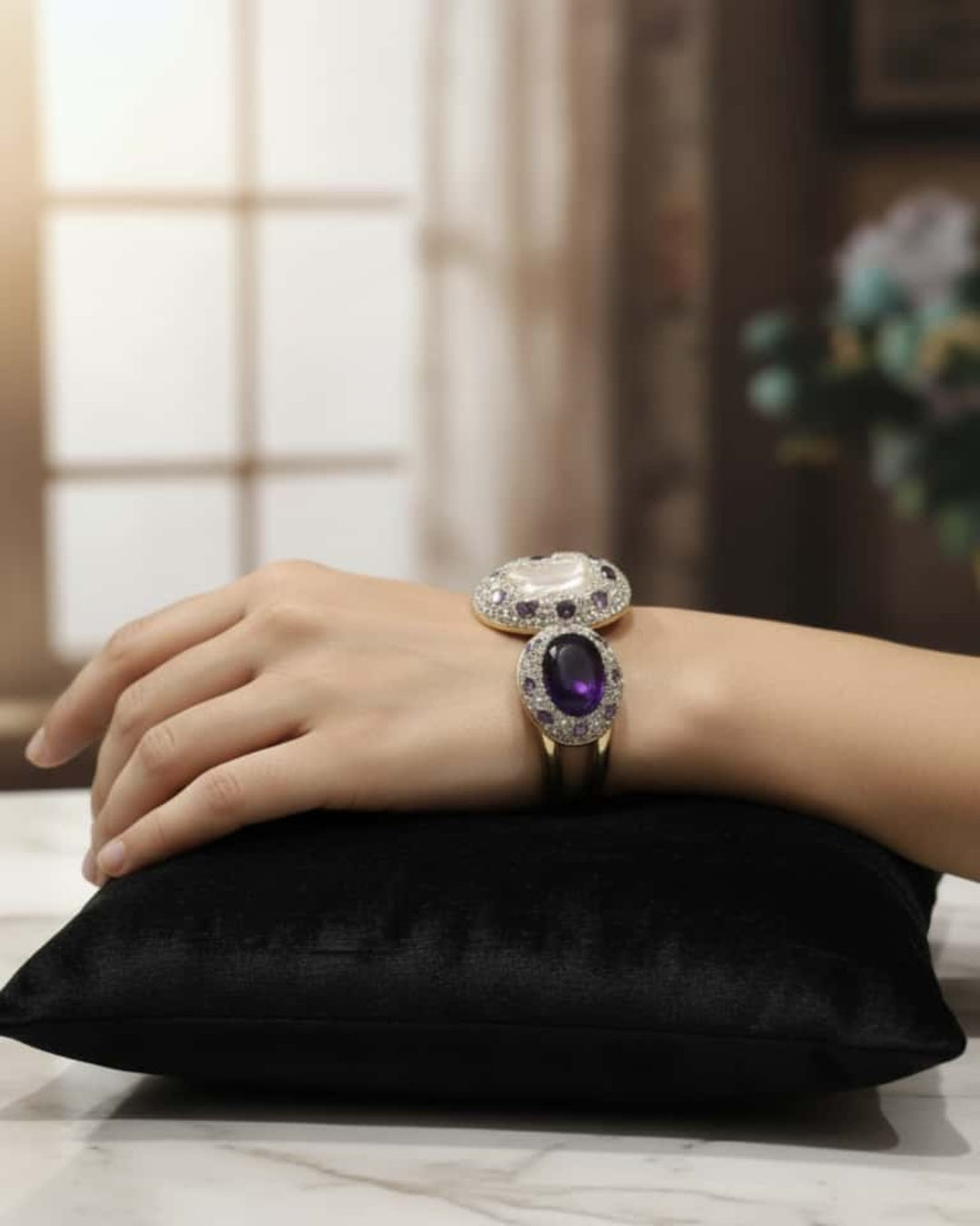 Pearl Amethyst Turkish Bracelet