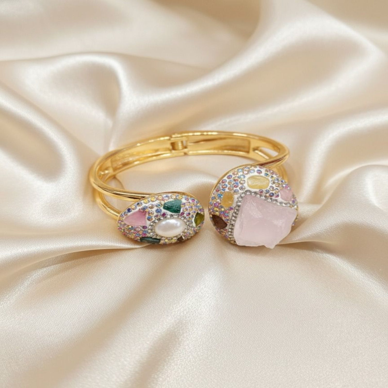 Pearl with Rose Quartz Turkish Bracelet