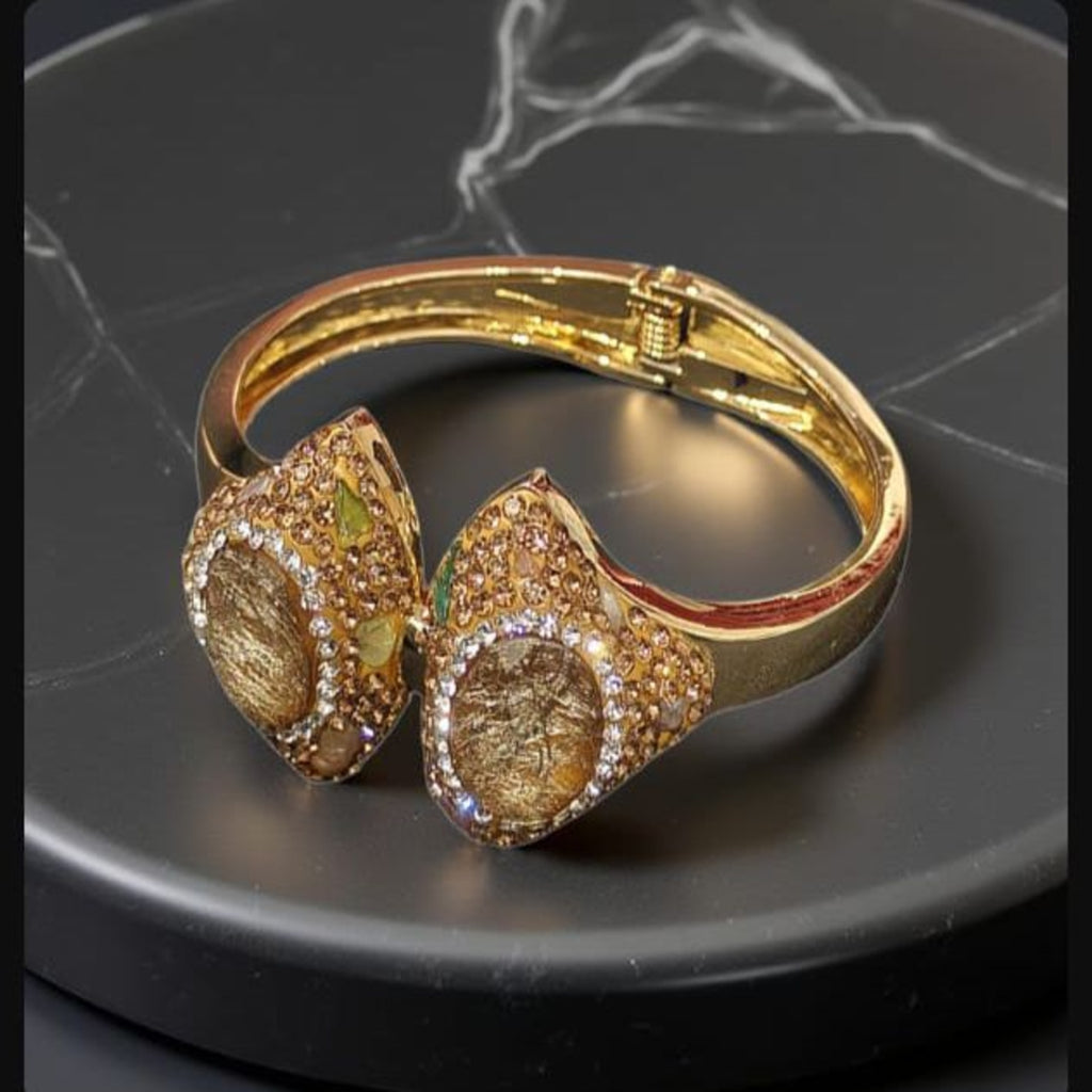 Turkish Golden Double Crystal Designer Bracelet