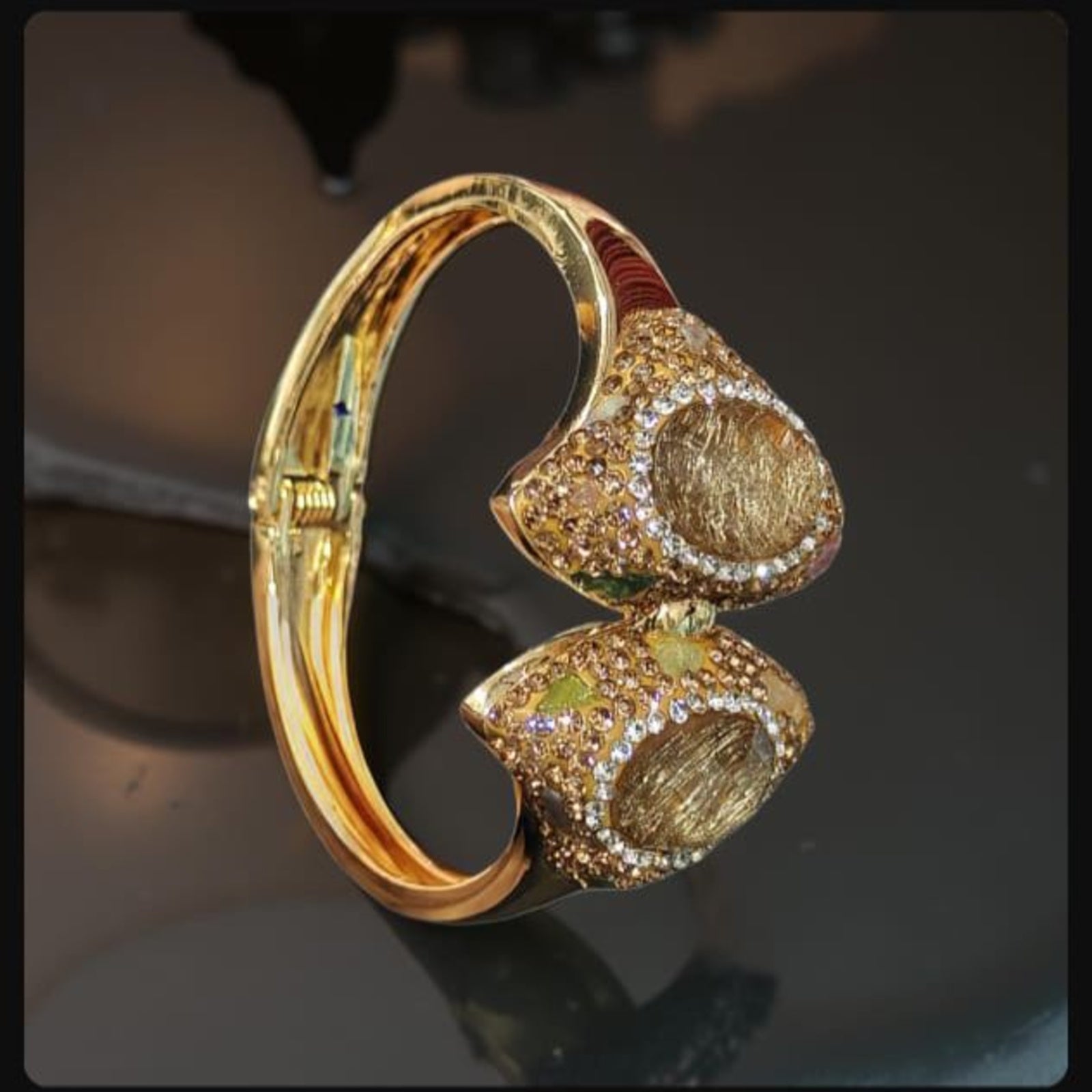 Turkish Golden Double Crystal Designer Bracelet