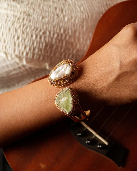 MOP With Green Squartz Bracelet
