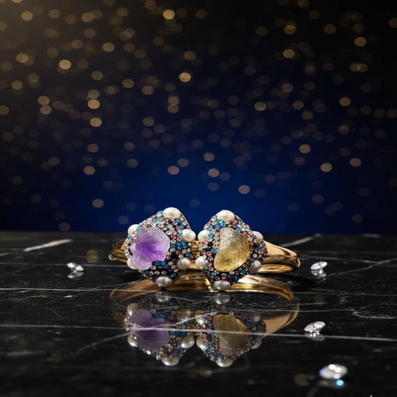 Turkish Multicolour Double Crystal Designer Bracelet